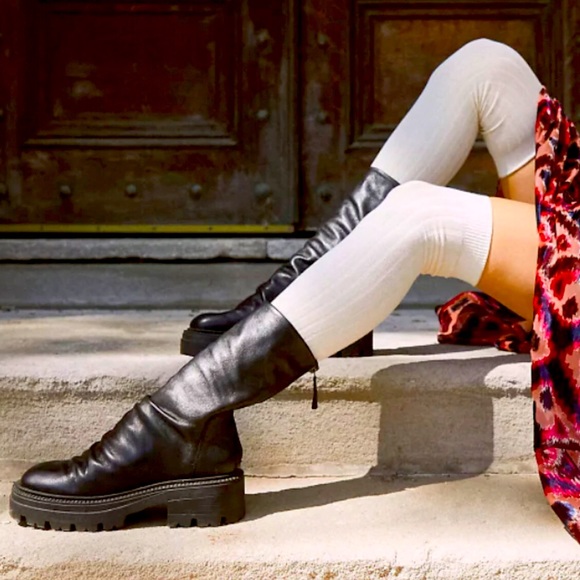 New In Box Free People Emma Ruche black leather boots - Picture 4 of 16